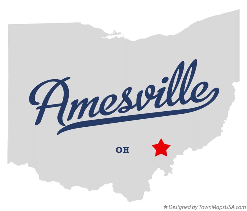 Map of Amesville, OH, Ohio
