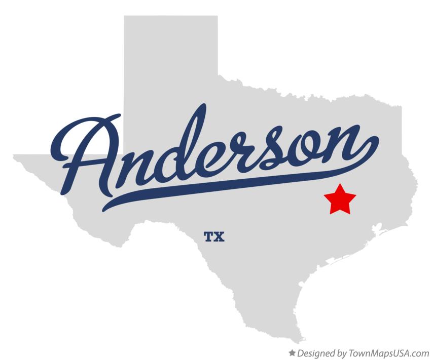 Map of Anderson, TX, Texas