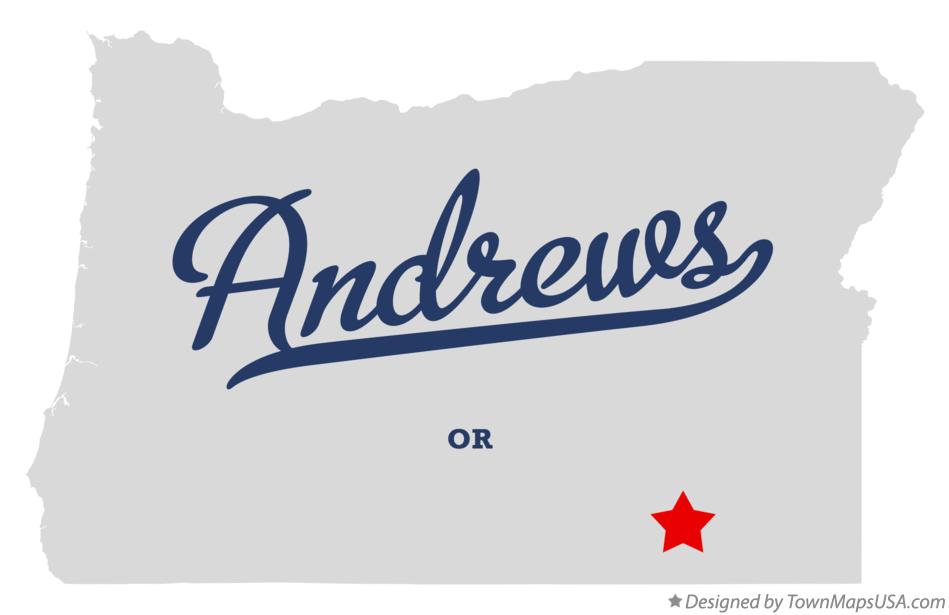 Map of Andrews, OR, Oregon