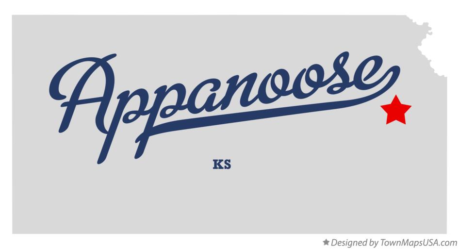 Map of Appanoose, KS, Kansas