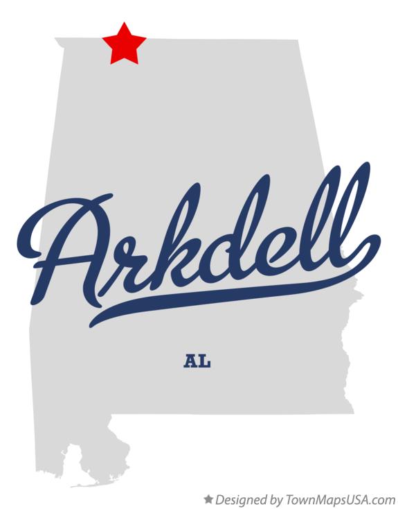Map of Arkdell, AL, Alabama