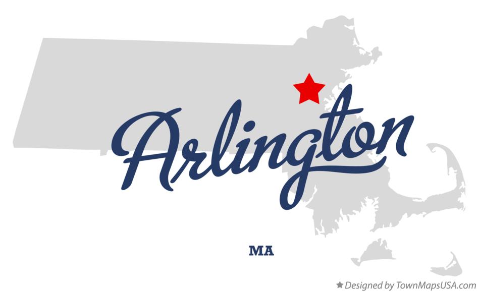 Map of Arlington, MA, Massachusetts