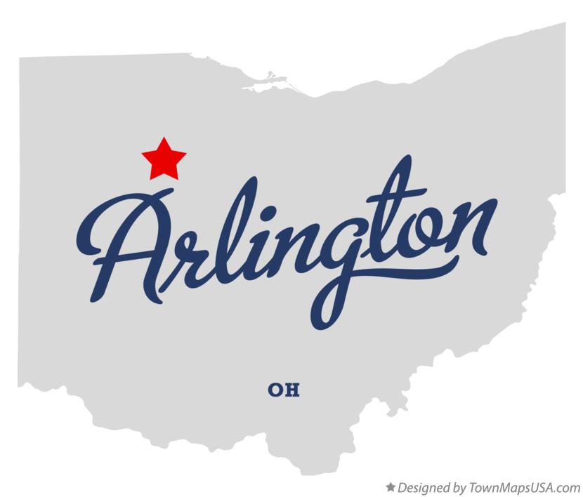 Map of Arlington, OH, Ohio