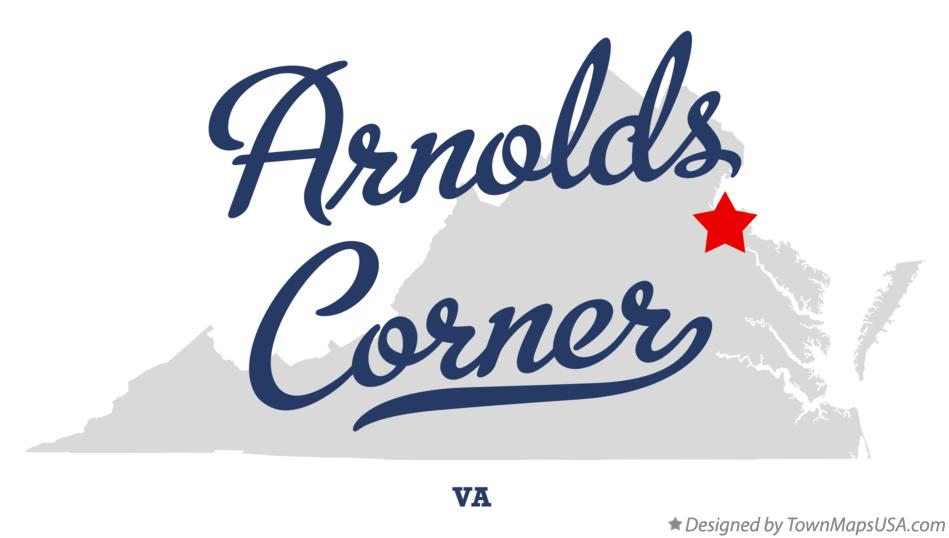 Map of Arnolds Corner, VA, Virginia