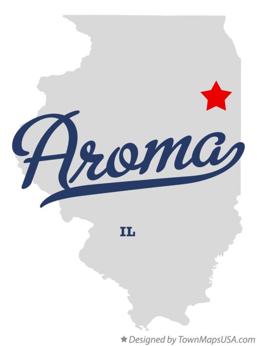 Map of Aroma, IL, Illinois