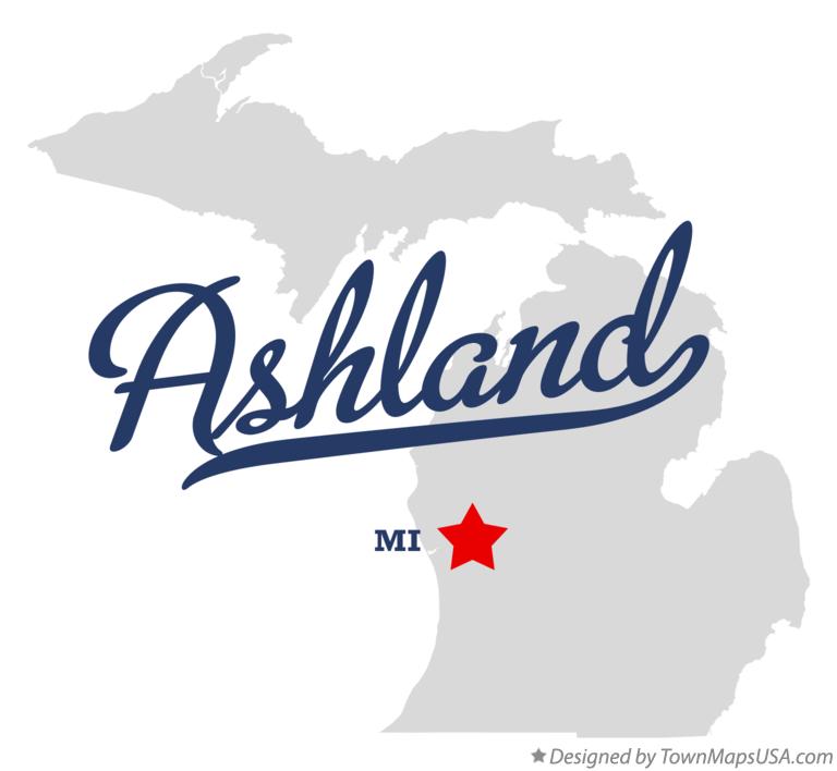 Map of Ashland, MI, Michigan
