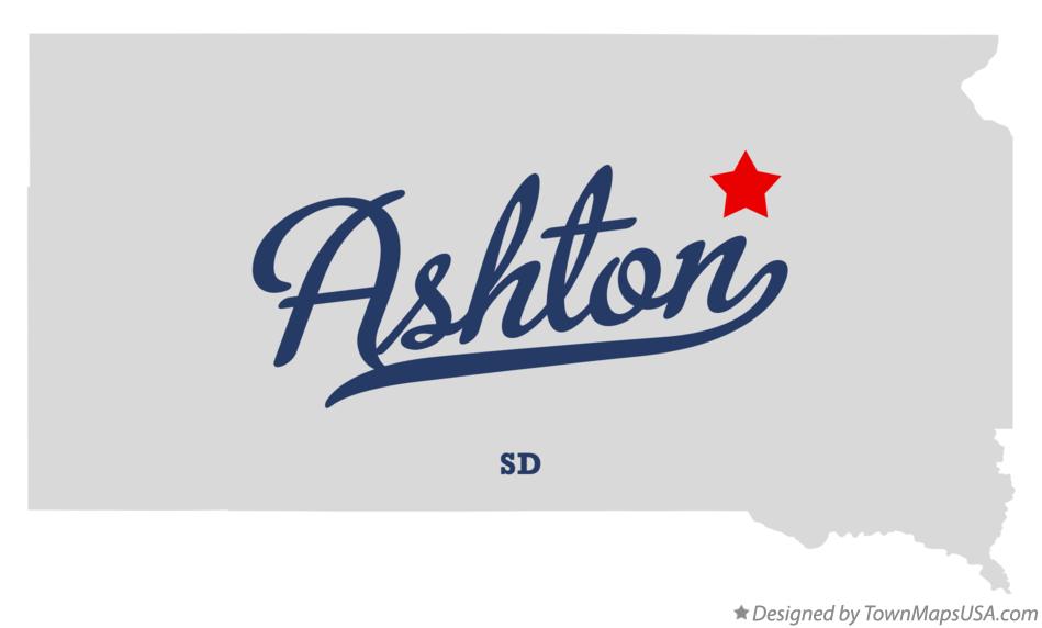 Map of Ashton, SD, South Dakota