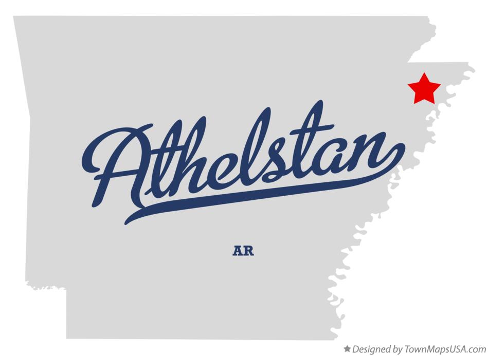 Map of Athelstan, AR, Arkansas