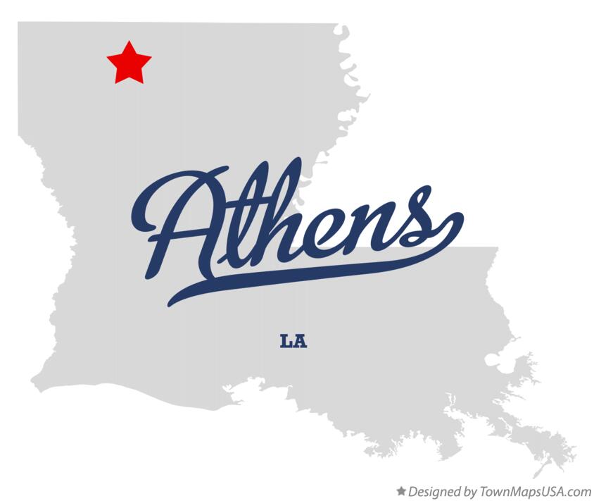 Map of Athens, LA, Louisiana