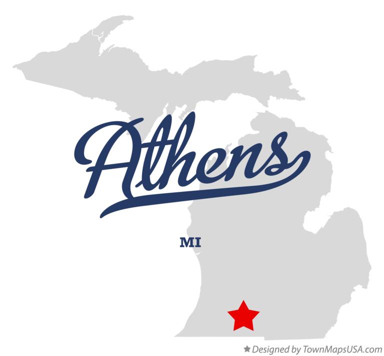 Map of Athens, MI, Michigan