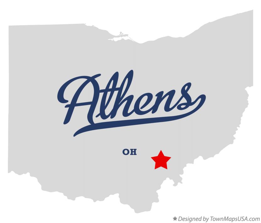 Map of Athens, Athens County, OH, Ohio