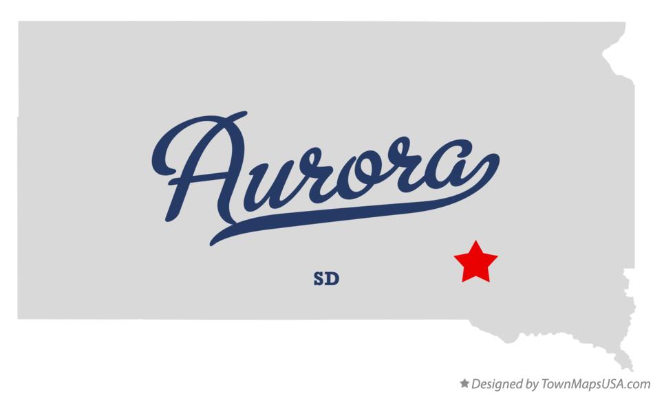 Map of Aurora, Aurora County, SD, South Dakota
