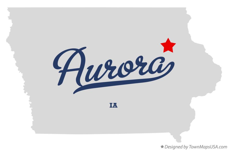 Map of Aurora, IA, Iowa