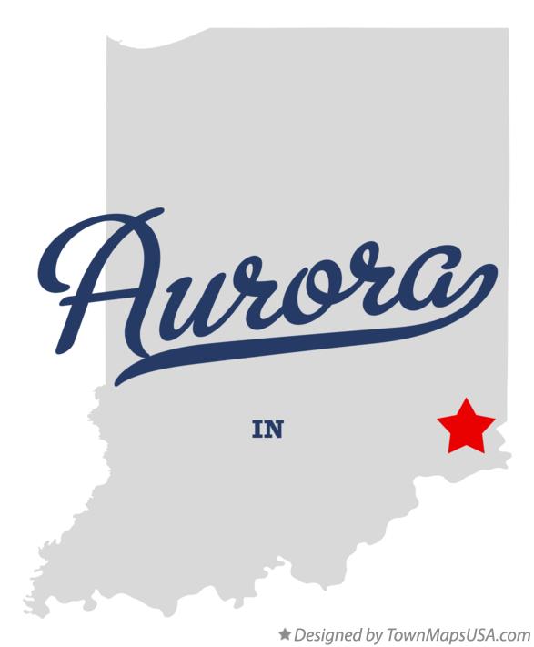 Map of Aurora, IN, Indiana