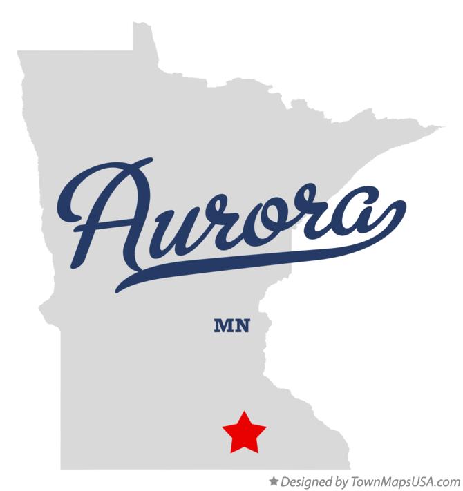 Map of Aurora, Steele County, MN, Minnesota