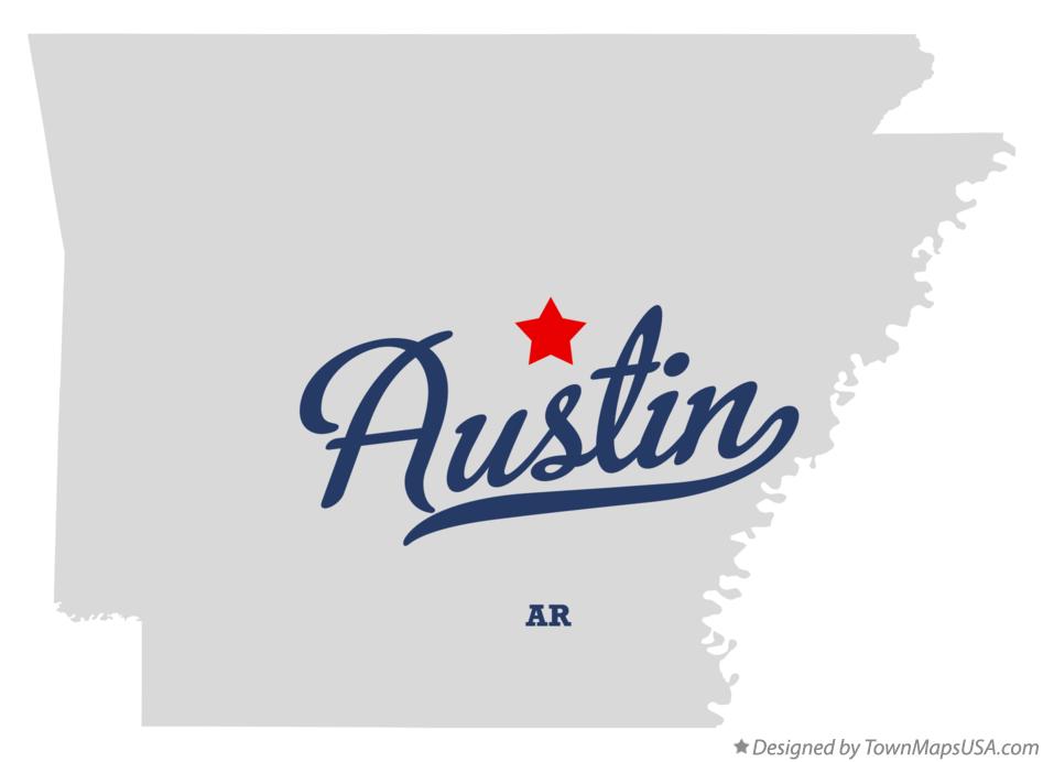 Map of Austin, AR, Arkansas