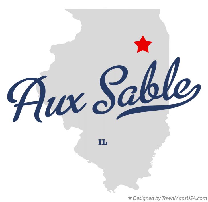 Map of Aux Sable, IL, Illinois