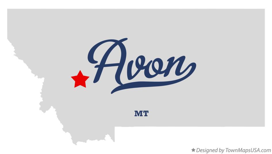 Map of Avon, MT, Montana