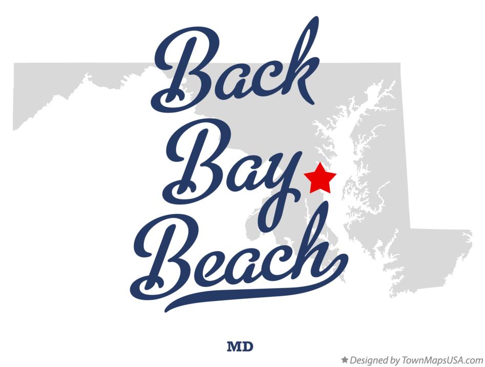 Map of Back Bay Beach, MD, Maryland