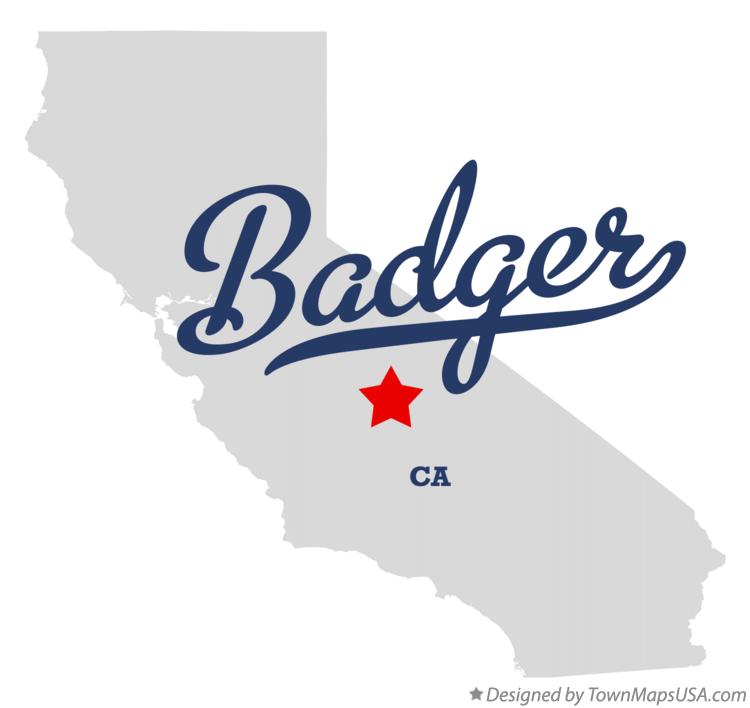Map of Badger, CA, California