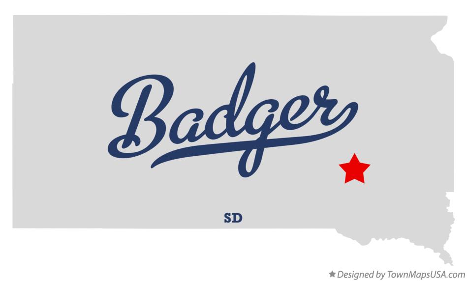 Map of Badger, Davison County, SD, South Dakota