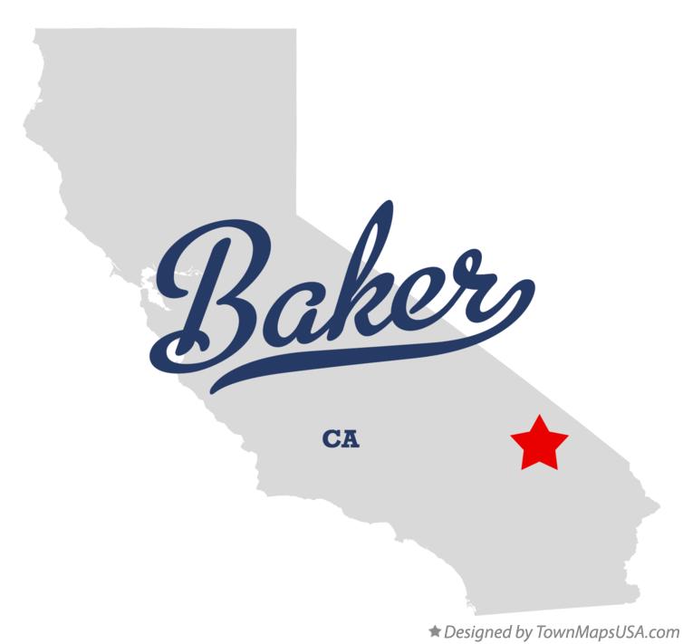 Map of Baker, CA, California