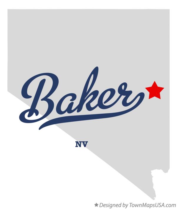 Map of Baker, NV, Nevada