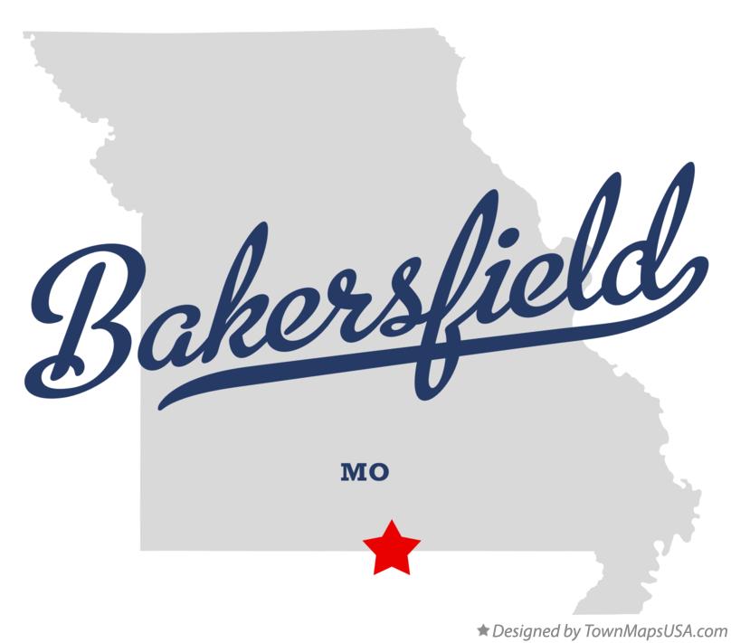 Map of Bakersfield, MO, Missouri