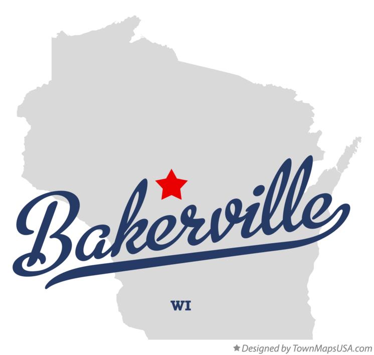 Map of Bakerville, WI, Wisconsin