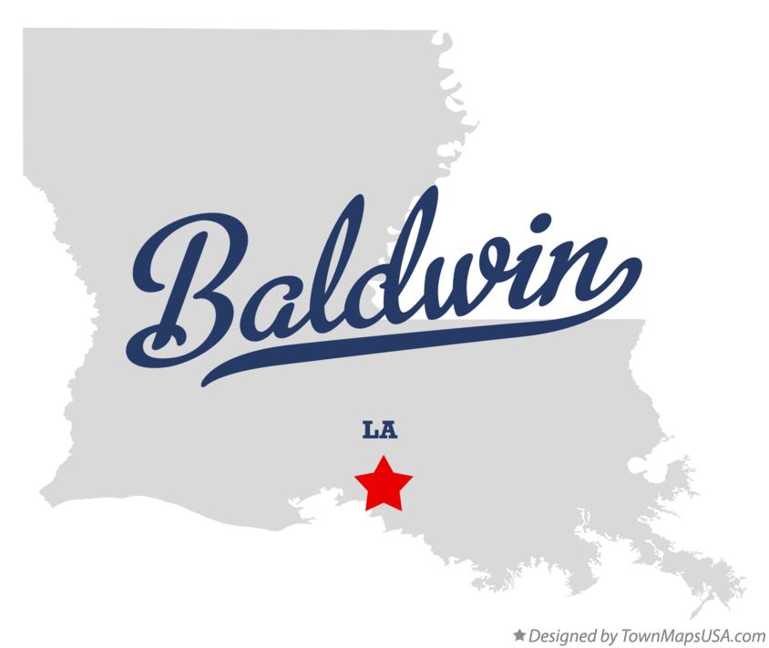 Map of Baldwin, LA, Louisiana