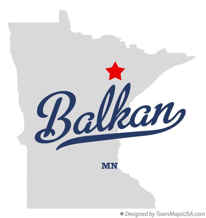 Map of Balkan, MN, Minnesota