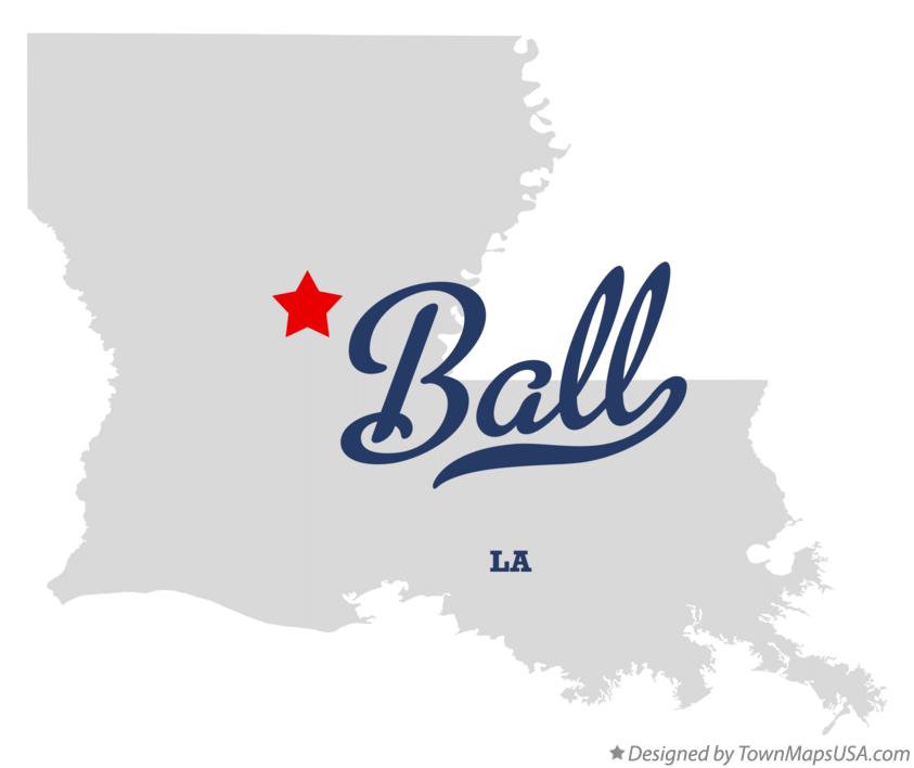 Map of Ball, LA, Louisiana