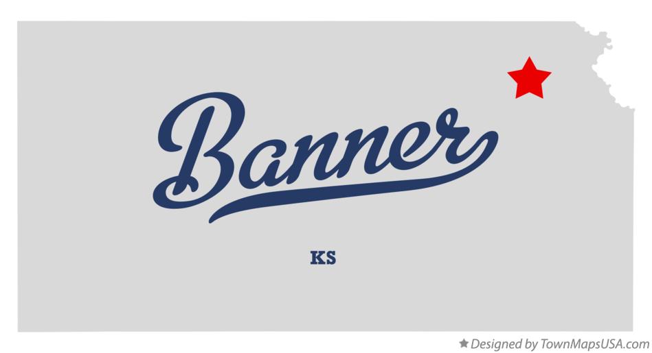 Map of Banner, Jackson County, KS, Kansas