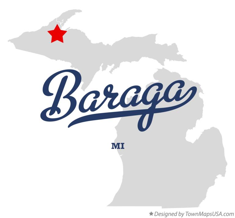 Map of Baraga, MI, Michigan