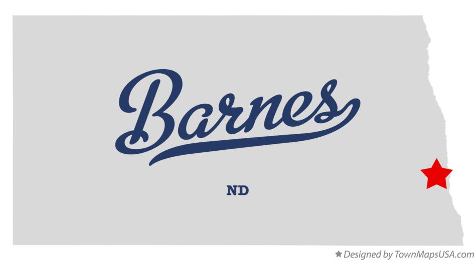 Map of Barnes, ND, North Dakota