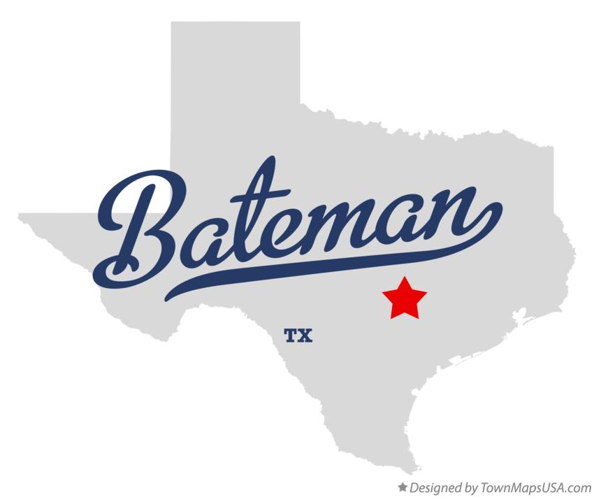 Map of Bateman, TX, Texas