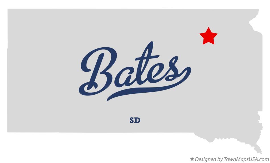 Map of Bates, Brown County, SD, South Dakota