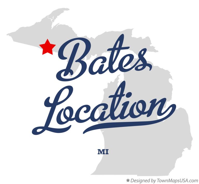 Map of Bates Location, MI, Michigan