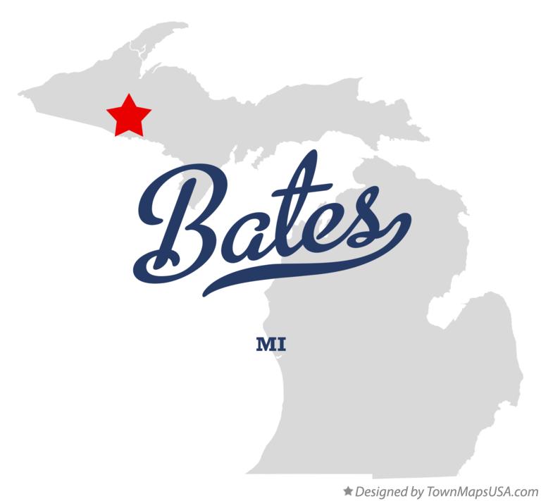 Map of Bates, MI, Michigan