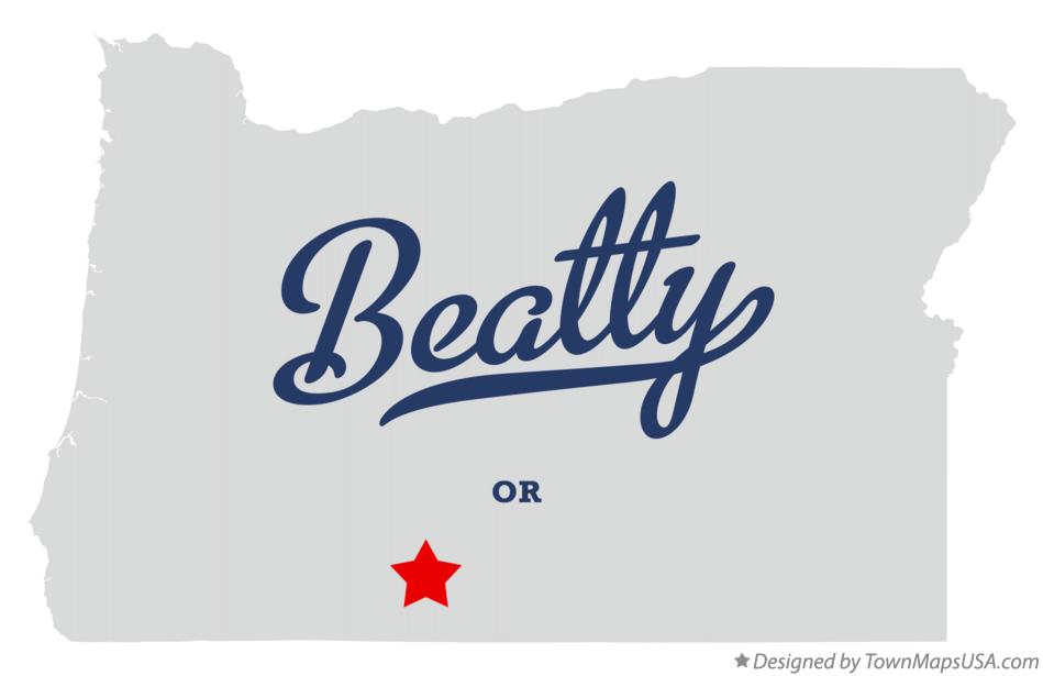 Map of Beatty, OR, Oregon