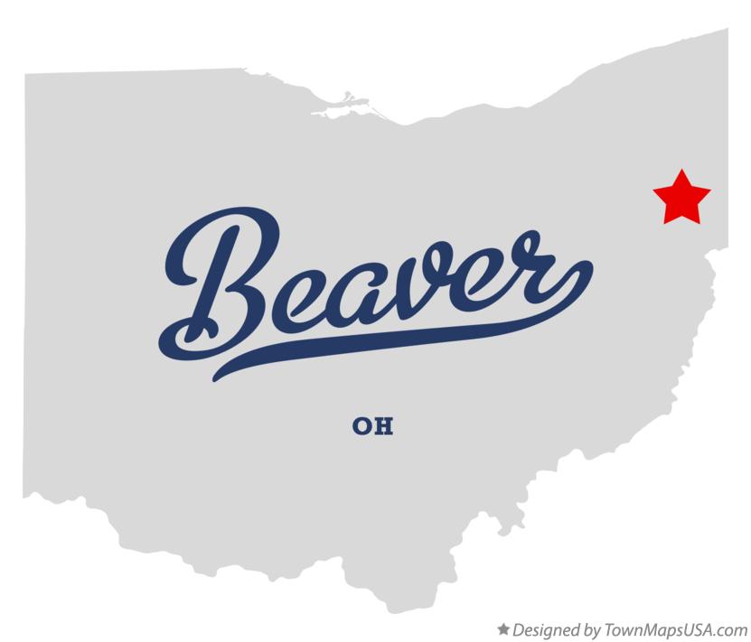 Map of Beaver, Mahoning County, OH, Ohio