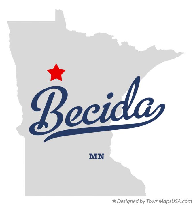 Map of Becida, MN, Minnesota