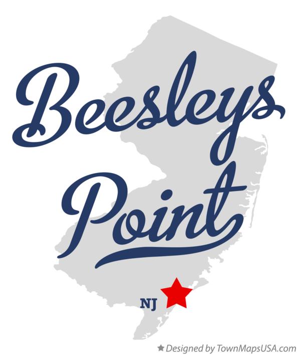 Map of Beesleys Point, NJ, New Jersey