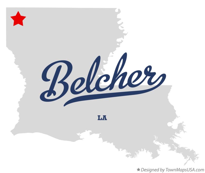 Map of Belcher, LA, Louisiana