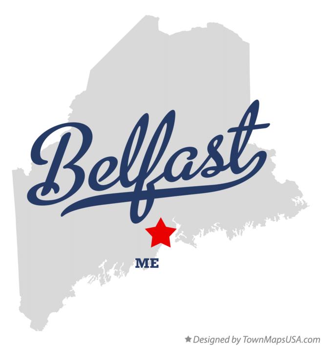Map of Belfast, ME, Maine