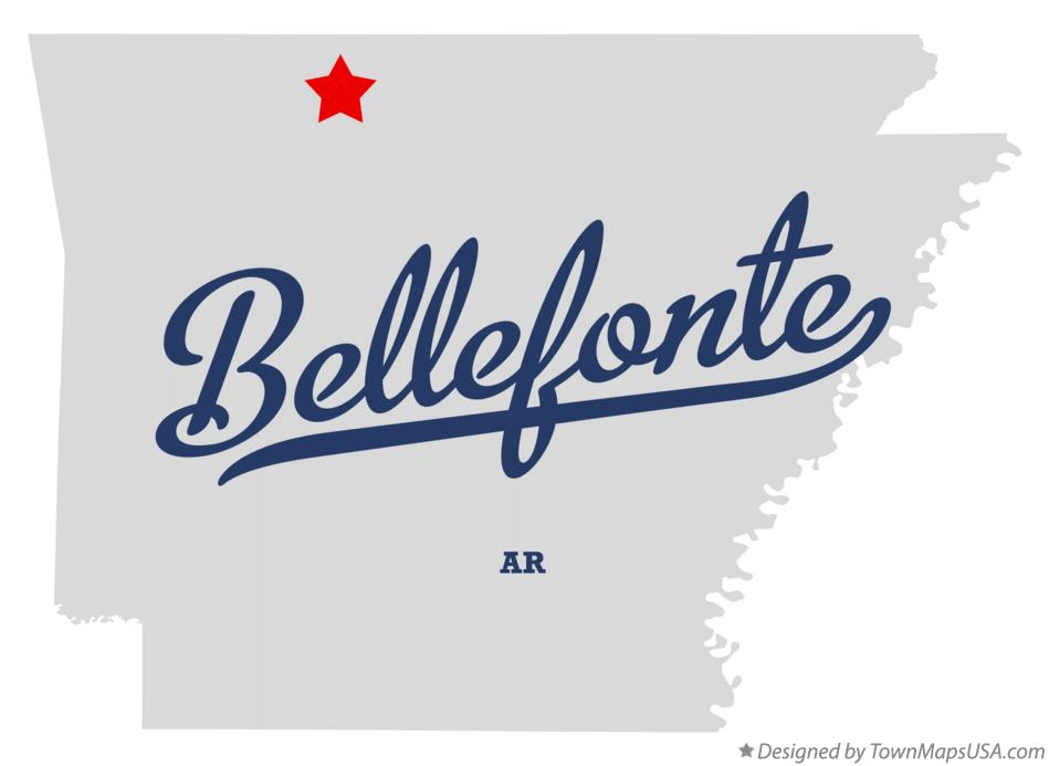 Map of Bellefonte, AR, Arkansas