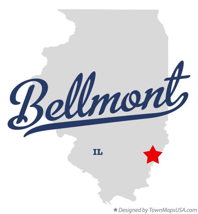Map of Bellmont, IL, Illinois