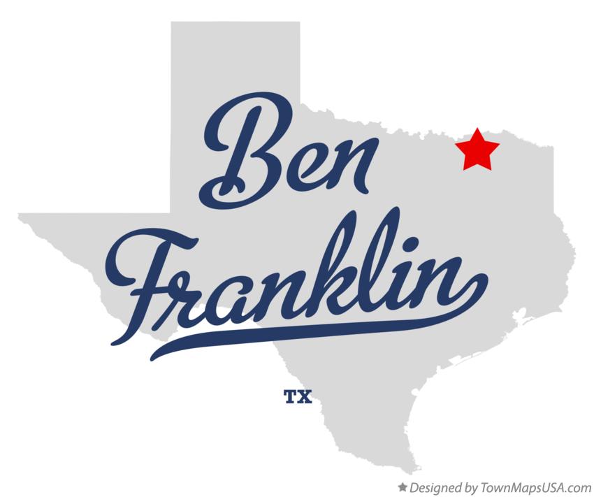 Map of Ben Franklin, TX, Texas
