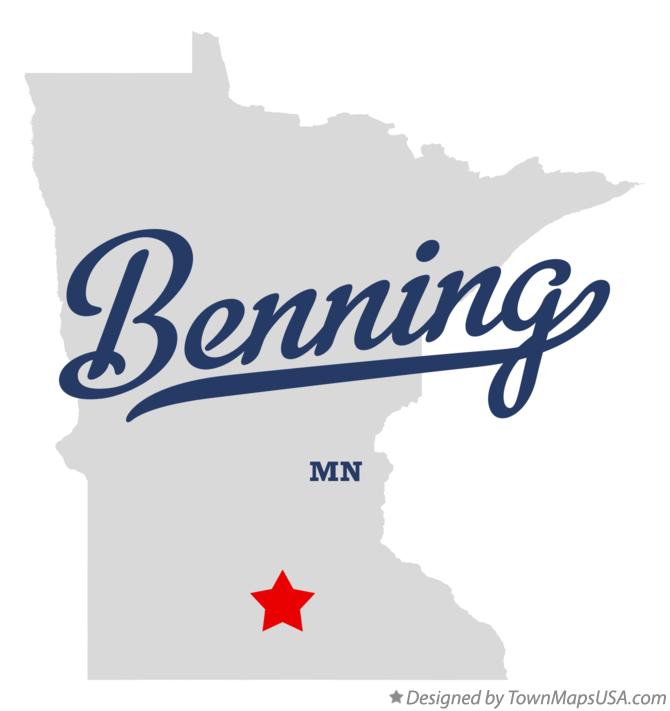 Map of Benning, MN, Minnesota