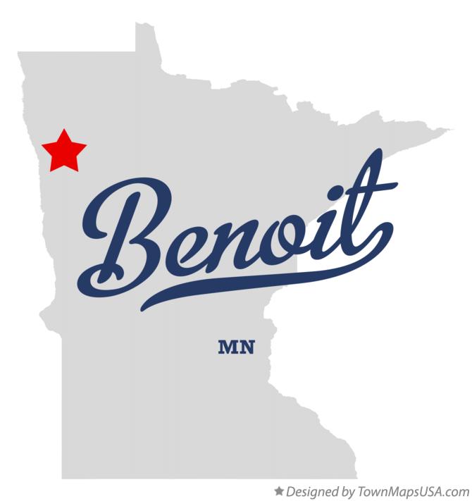 Map of Benoit, MN, Minnesota